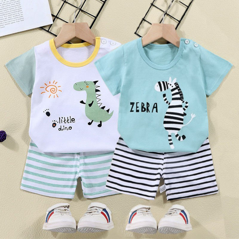 Summer Clothing Baby Girl - القطن تيز + السراويل 2 قطعة