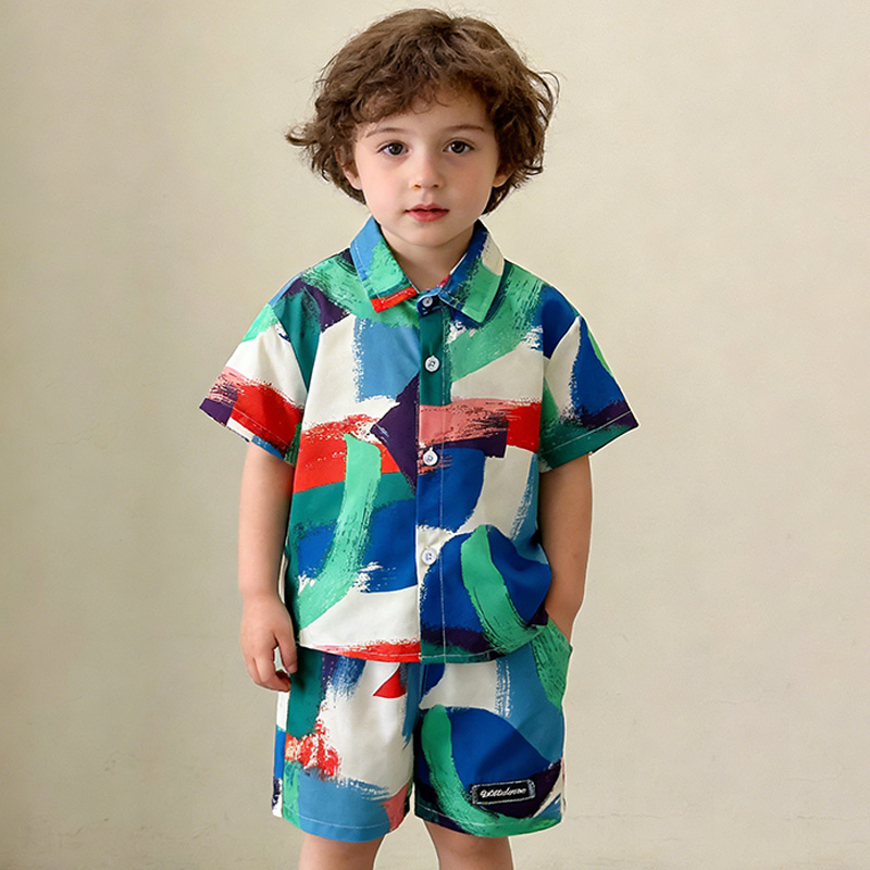 Summer Clothing Drawing - ملابس صيفية جديدة للأطفال، طقم قميص
