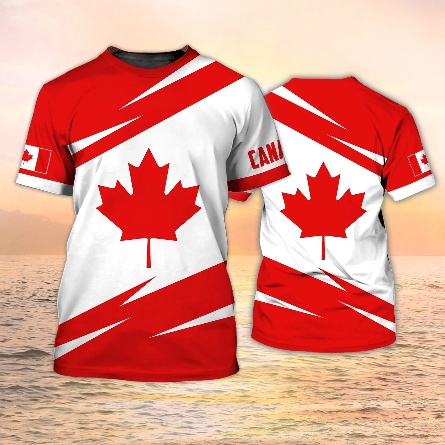 Summer Clothing Women Canada - تيشيرتات بطباعة ثلاثية الأبعاد لعلم كندا،