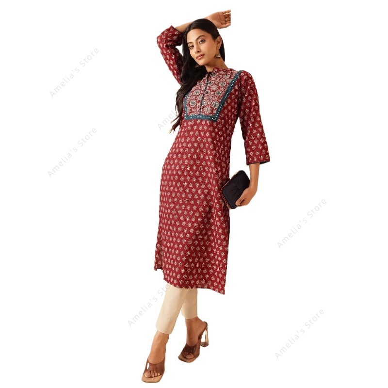 فستان كورتا هندي نسائي للربيع  - مراجعة Summer Clothing Pakistan وسعره